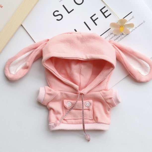 Amazon.co.jp: ぬい服 パーカーピンク うさ耳 着せ替え